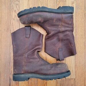 Iron Age 10W Brown Leather‎ Pull On Work Boots Steel Toe Work Distressed Chores